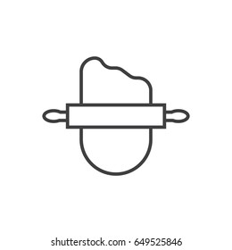 Rolling pin line icon.