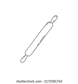 Rolling pin line icon in flat style. Vector illustration for design or print