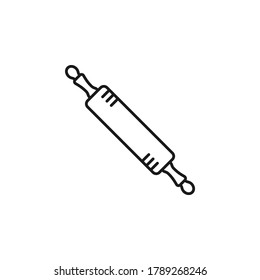 Rolling pin line icon isolated on white background. Vector illustration