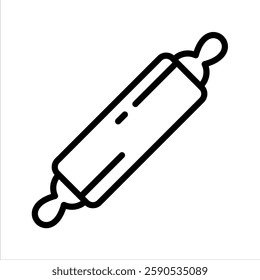 Rolling Pin Line Vector Illustration On White Background.