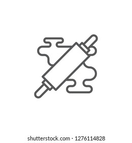 Rolling pin line vector style icon. Cooking and kitchen icon  for websites, web design, mobile app.