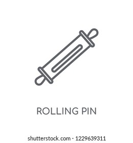 Rolling pin linear icon. Modern outline Rolling pin logo concept on white background from kitchen collection. Suitable for use on web apps, mobile apps and print media.