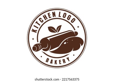 Rolling pin logo design Bakery batter