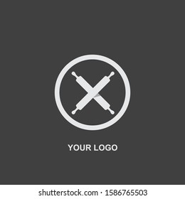 rolling pin logo template black design