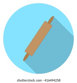 Rolling pin long shadow icon.