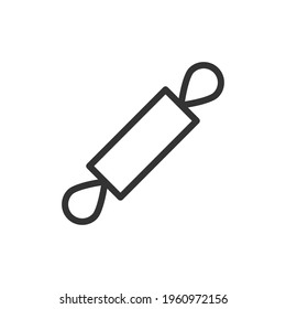 Rolling pin minimal line icon. Web stroke symbol design. Rolling pin sign isolated on a white background. Premium line icon.