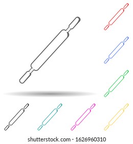 rolling pin multi color style icon. Simple thin line, outline vector of bakery shop icons for ui and ux, website or mobile application