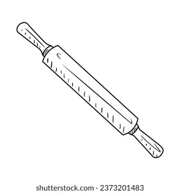 Rolling pin on white background