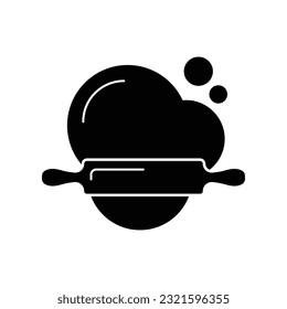Rolling pin rolling out dough vector icon. isolated on white background. vector illustration