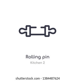 rolling pin outline icon. isolated line vector illustration from kitchen 2 collection. editable thin stroke rolling pin icon on white background