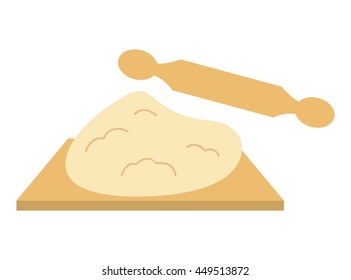 rolling pin and pastry table isolated icon design, vector illustration  graphic 
