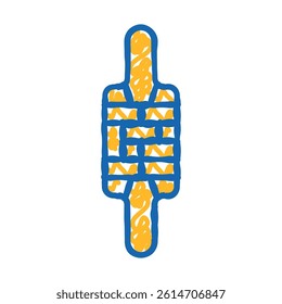 rolling pin patterned doodle icon sketch vector. rolling pin patterned sign. isolated symbol illustration