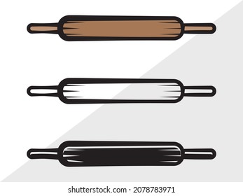 Rolling Pin Printable Vector Illustration