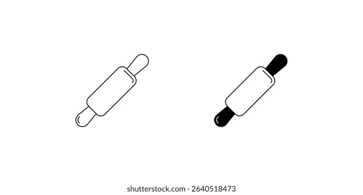 rolling pin set icon with white background vector stock illustration