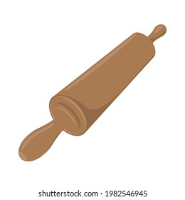Rolling Pin Sign Emoji Icon Illustration. Kitchen Vector Symbol Emoticon Design Clip Art Sign Comic Style.