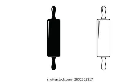 Rolling Pin Silhouette Against White Background rollingpin
