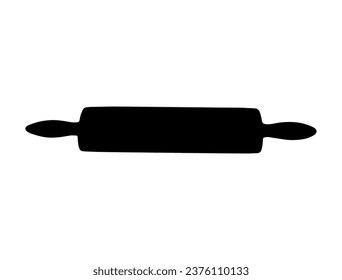 Rolling pin silhouette vector art white background