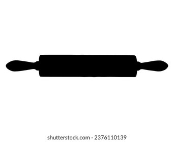 Rolling pin silhouette vector art white background