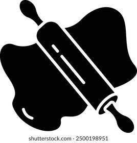 Rolling pin solid glyph vector illustration
