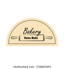 Rolling pin symbol. Bakery logo design. Bakery sign vector.