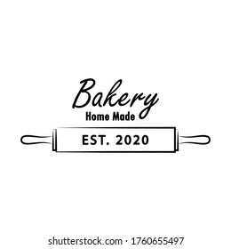Rolling pin symbol. Bakery logo design. Bakery sign vector.