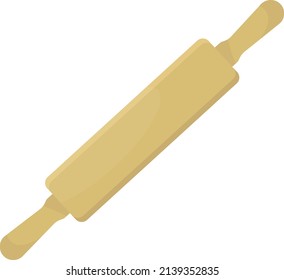 Rolling pin utensil, illustration, vector on a white background.