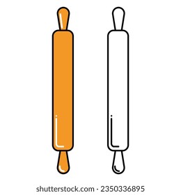 Rolling pin vector art illustration