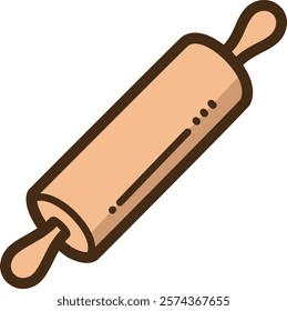 Rolling pin vector doodle illustration and graphic