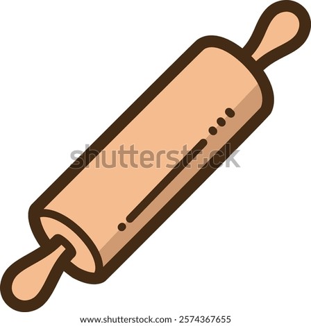 Rolling pin vector doodle illustration and graphic
