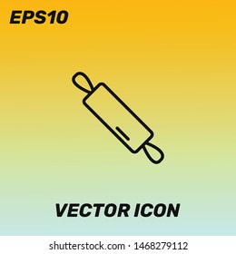Rolling pin vector icon illustration for web and mobile application isolated on golden gradient background. Premium quality.