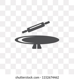 Rolling pin vector icon isolated on transparent background, Rolling pin logo concept