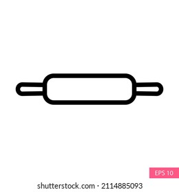 Rolling pin vector icon in line style design for website design, app, UI, isolated on white background. Editable stroke. EPS 10 vector illustration.