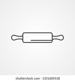 Rolling pin vector icon sign symbol