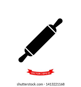 rolling pin vector icon in trendy flat design