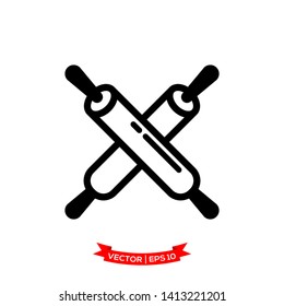 rolling pin vector icon in trendy flat design