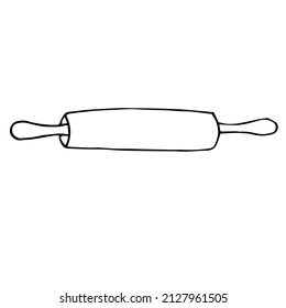 Ilustración vectorial del pasador rodante, doodle de dibujo manual
