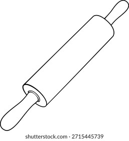 Ilustração do vetor do rolo. Cozinha assar utensílio linha arte ícone isolado no fundo branco.