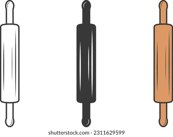Rolling Pin Vector, Rolling Pin illustration, Rolling Pin Silhouette, Restaurant Equipment, Cooking Equipment, Rolling Pin Clip Art, Silhouette