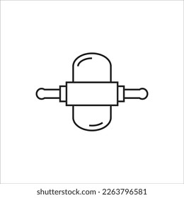 rolling pin vector line new icon