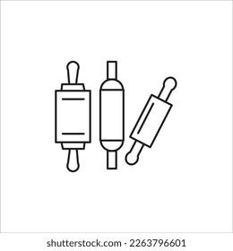 rolling pin vector line new icon
