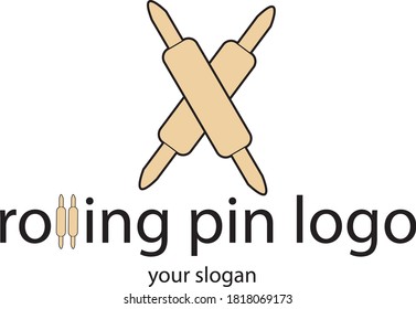 Rolling pin vector logo design. Cooking Vector Logo Design