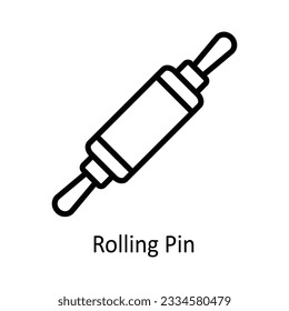 Rolling Pin Vector outline Icon Design illustration. Kitchen and home  Symbol on White background EPS 10 File