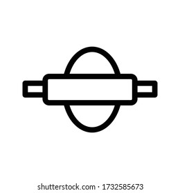 rolling pin vector thin line icon 