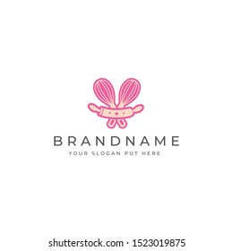 Rolling pin & Whisk logo design template vector
