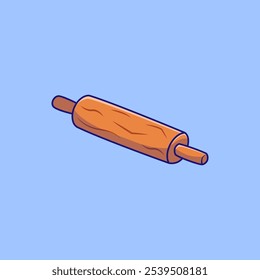 Ilustração do vetor do desenho animado de madeira do rolo. Conceito de utensílios de cozinha. Estilo de Contorno de Animação Plano.