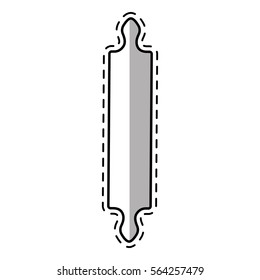 rolling pin wooden utensil kitchen outline vector illustration eps 10