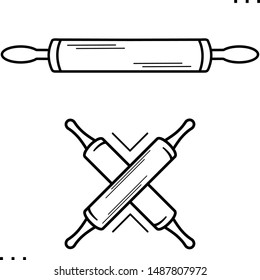 Rolling pins for dough icon in outline style