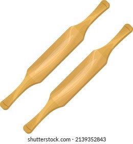 Rolling pins, illustration, vector on a white background.