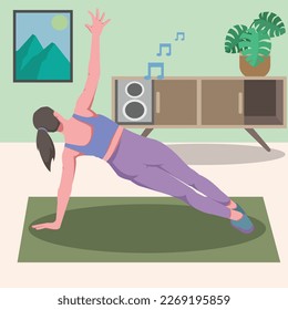 rolling plank in flat design style.