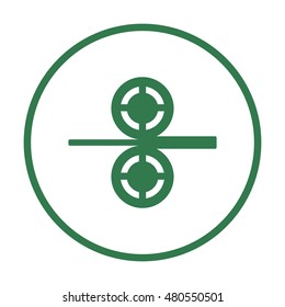 Rolling press   icon. Flat design.